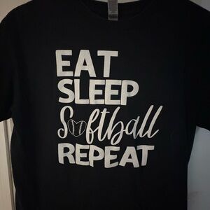 Gildan Black Softball Repeat Tee